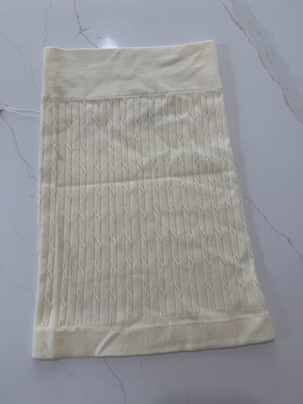 Poof! Cream Cable-Knit Midi Skirt